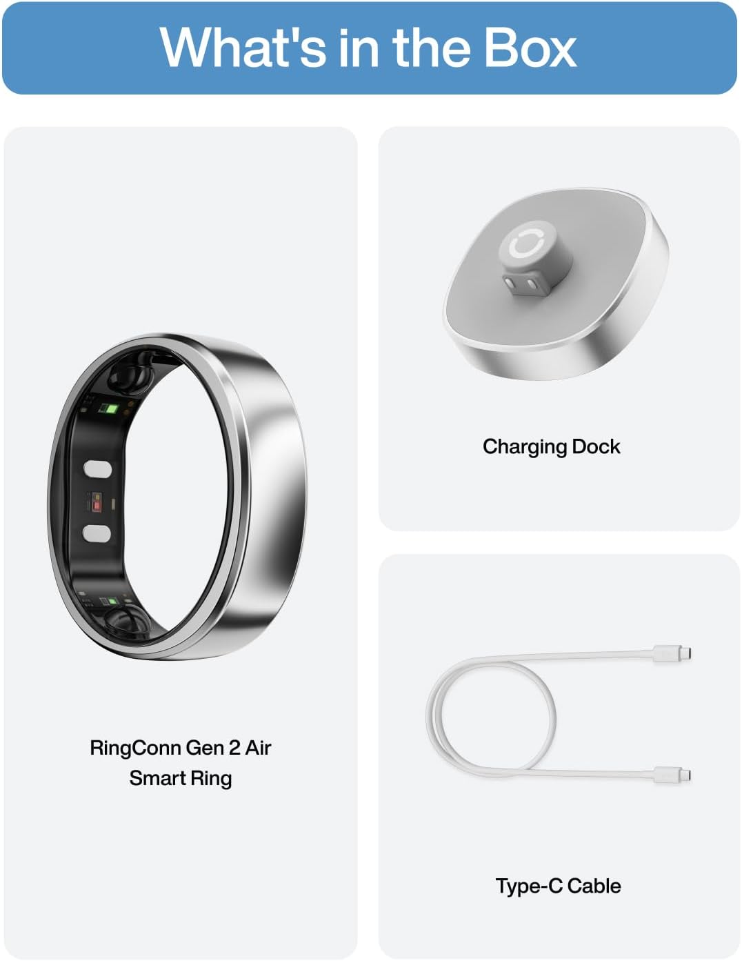 RingConn Gen 2 Air, Ultra-Thin AI Smart Ring - New Condition