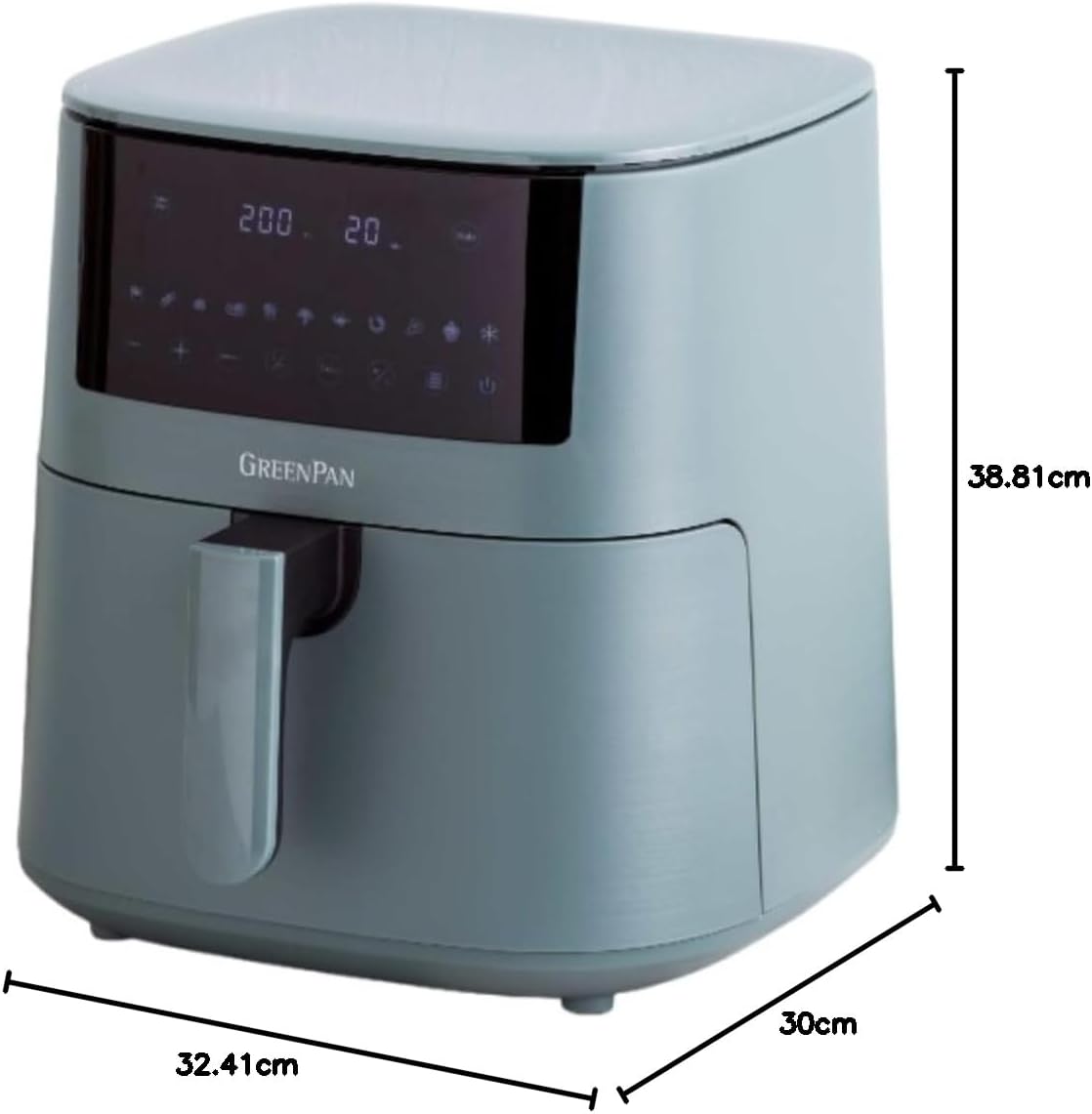 GreenPan Bistro XXL 7.2L Air Fryer – Smokey Sky Blue - Excellent Condition
