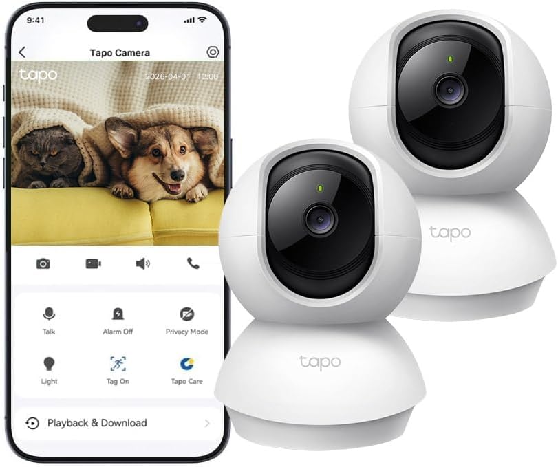 TP-Link Tapo C200P2 Smart Home Security Wi-Fi Camera 2-Pack - New Condition