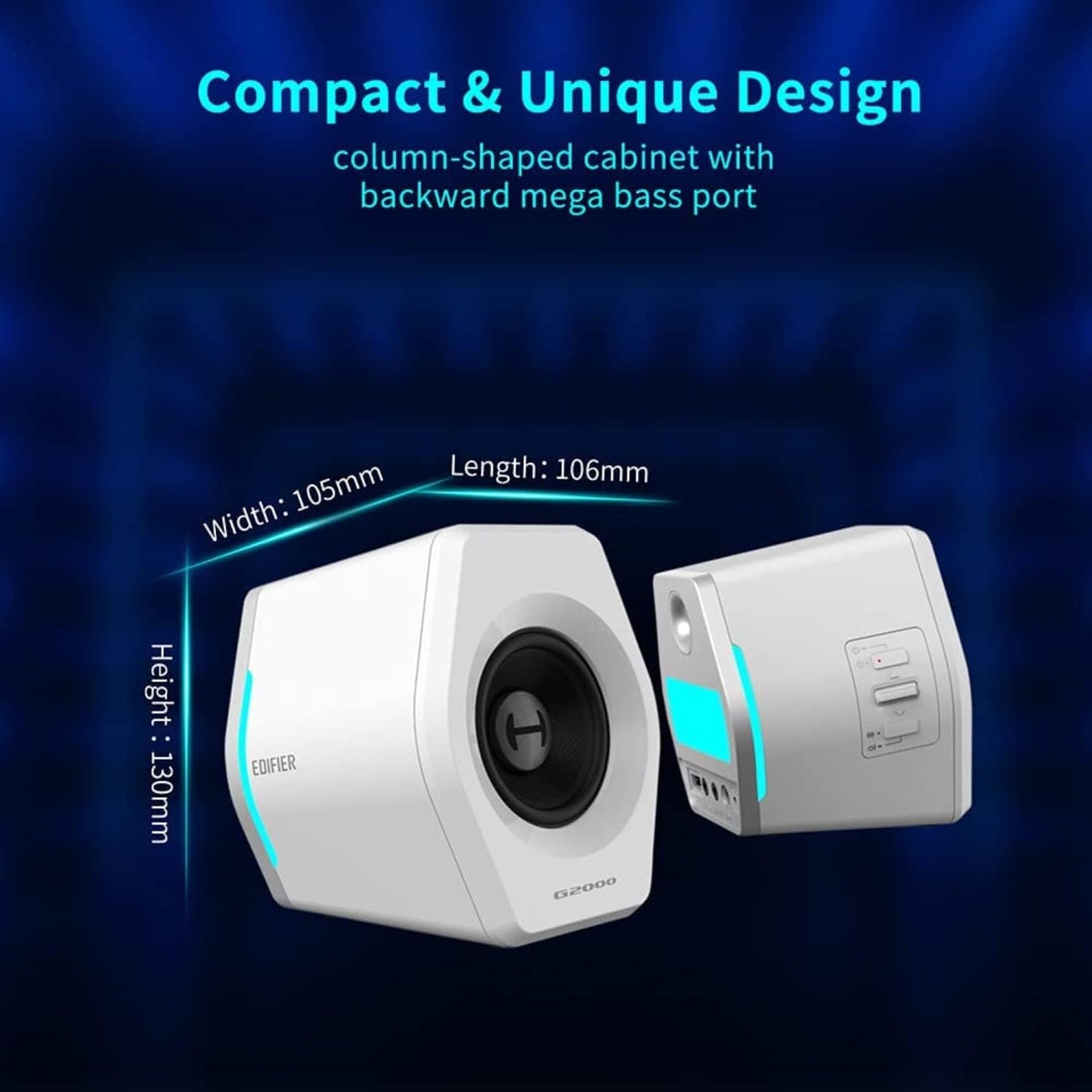 Edifier G2000 RGB Gaming Speakers – White - New Condition