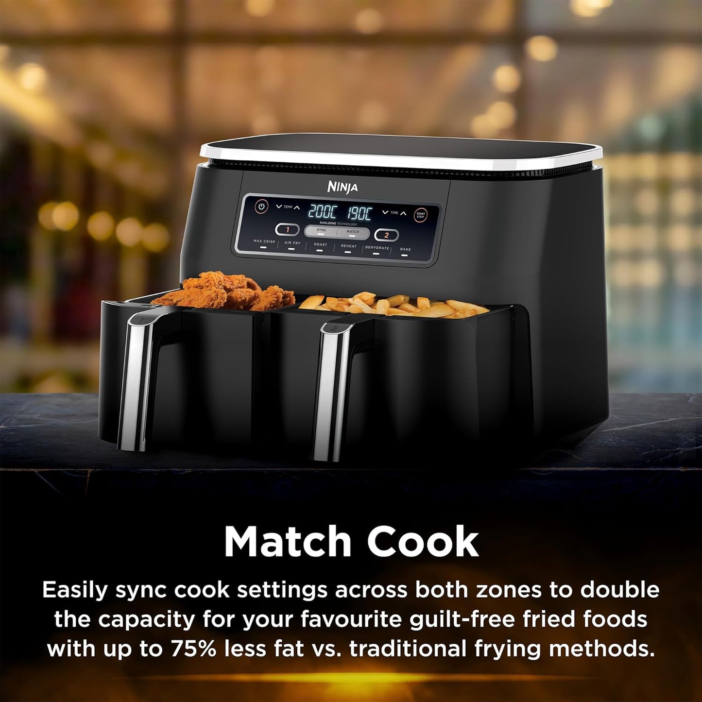 Ninja Foodi Dual Zone Air Fryer, 2 Basket Air Fryer - New Condition