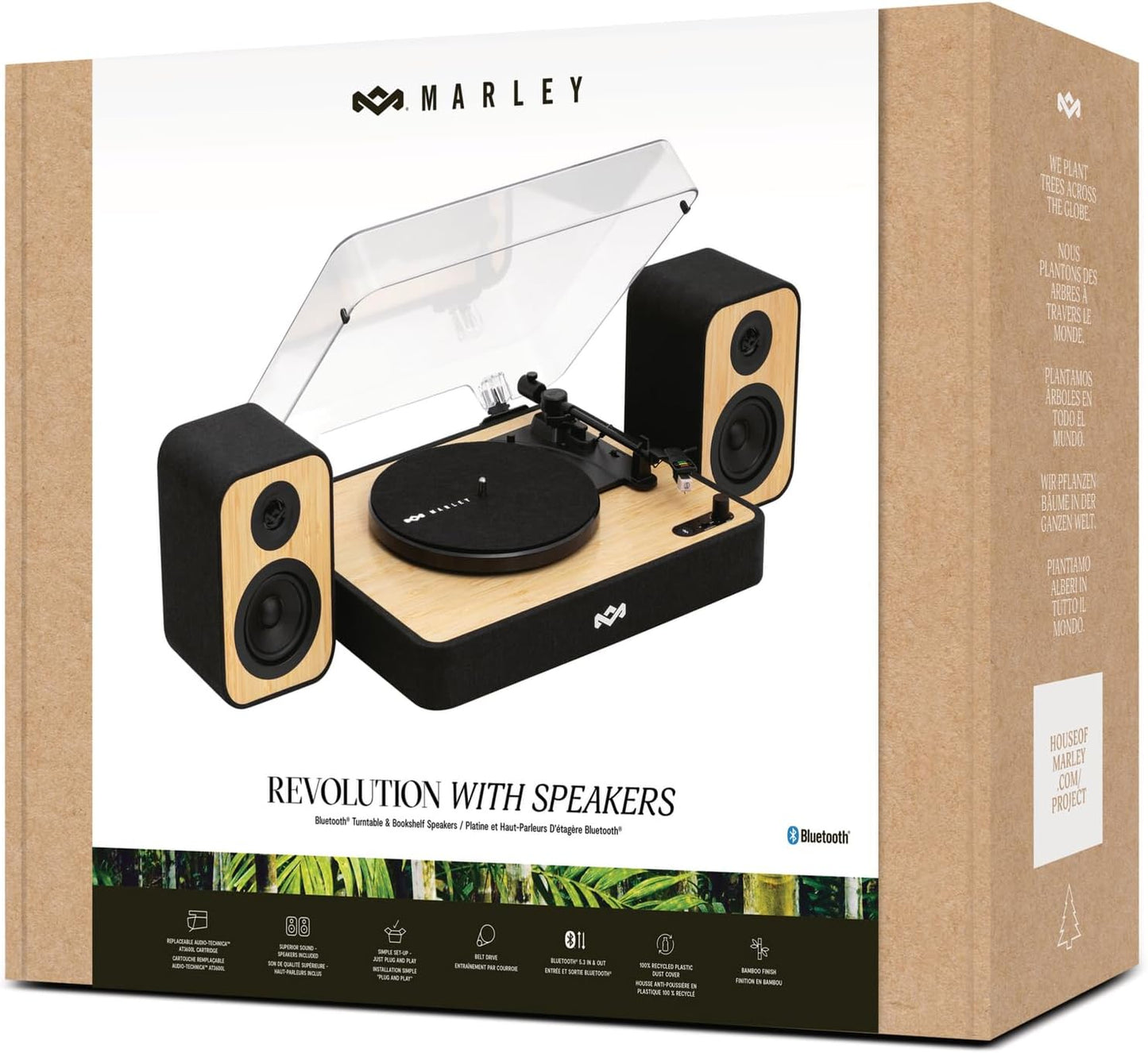 House of Marley Revolution Wireless Turntable with Speakers - New Condition