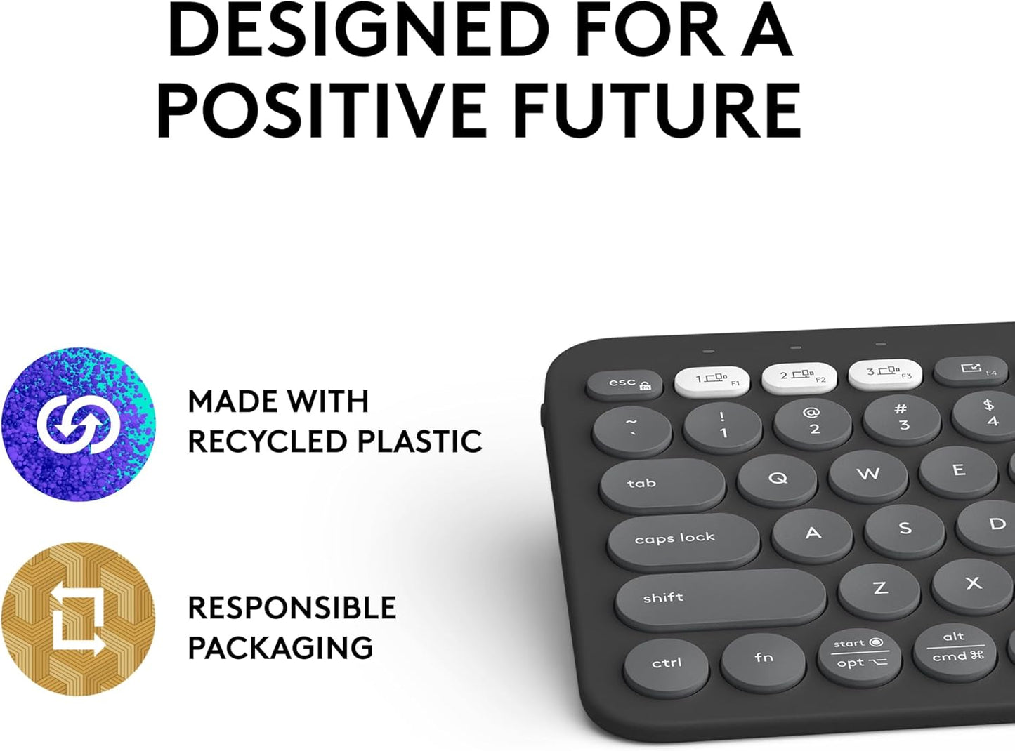 Logitech Pebble Keys 2 K380s Bluetooth Keyboard – Tonal Graphite - New Condition