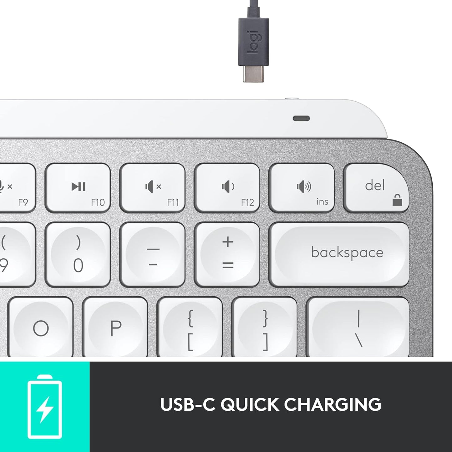 Logitech MX Keys Mini Wireless Illuminated Keyboard for Mac, Pale Grey - New Condition