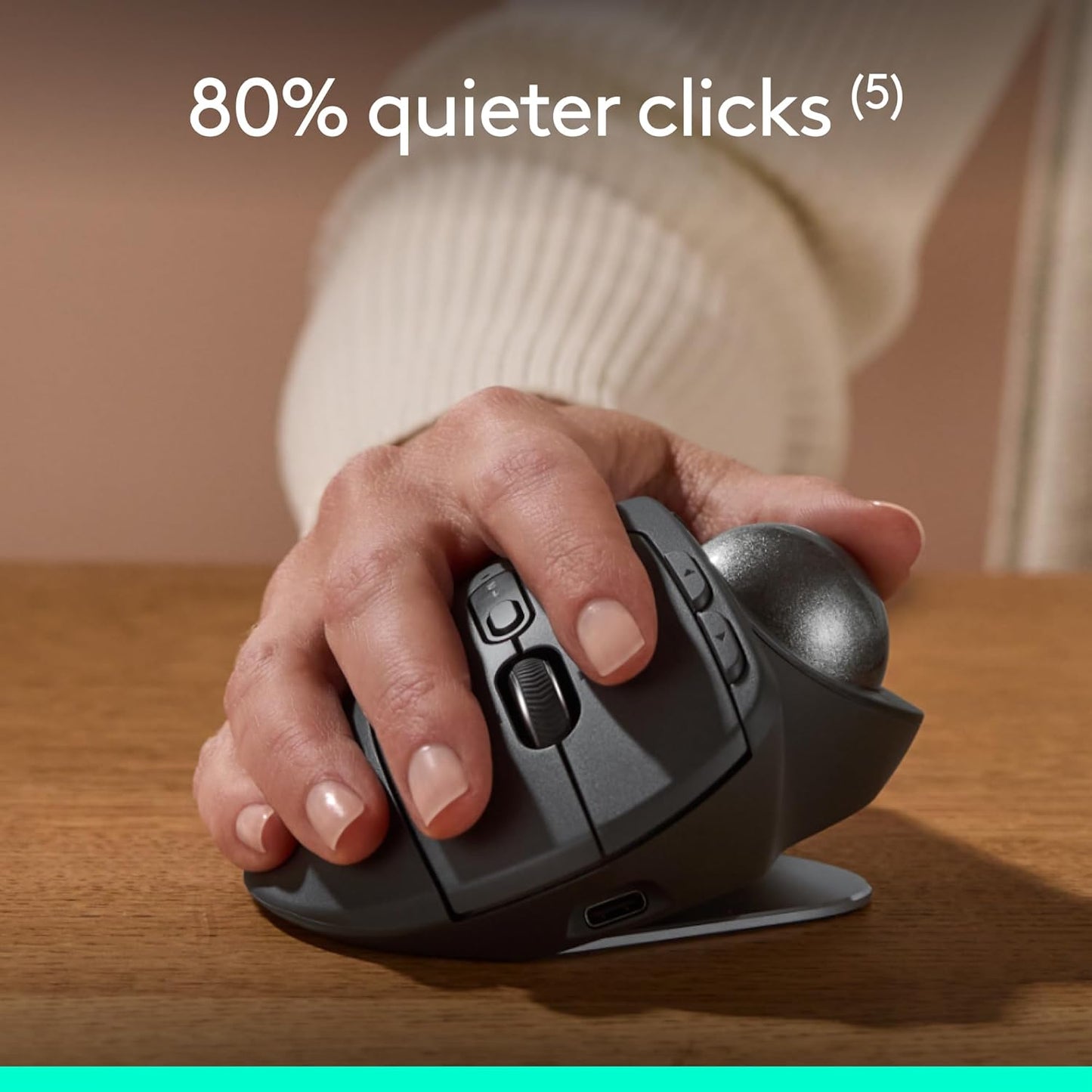 Logitech MX Ergo S Advanced Wireless Trackball Mouse – Graphite - New Condition