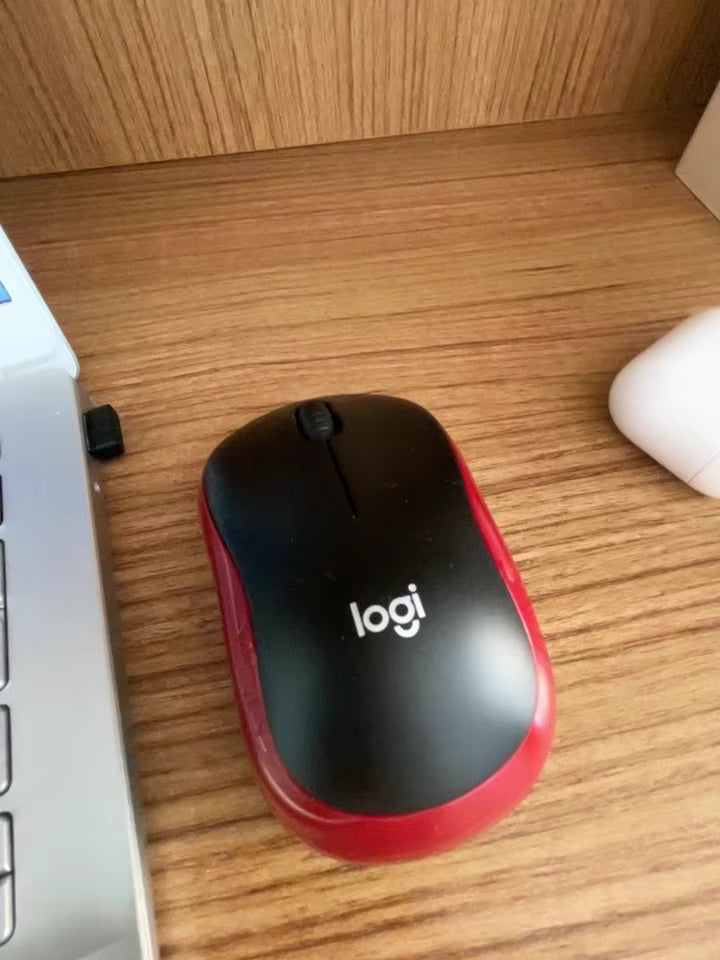 Logitech M185 Wireless Mouse, 2.4GHz with USB Mini Receiver, 12-Month Battery Life, 1000 DPI Optical Tracking, Ambidextrous PC/Mac/Laptop - Red - New Condition