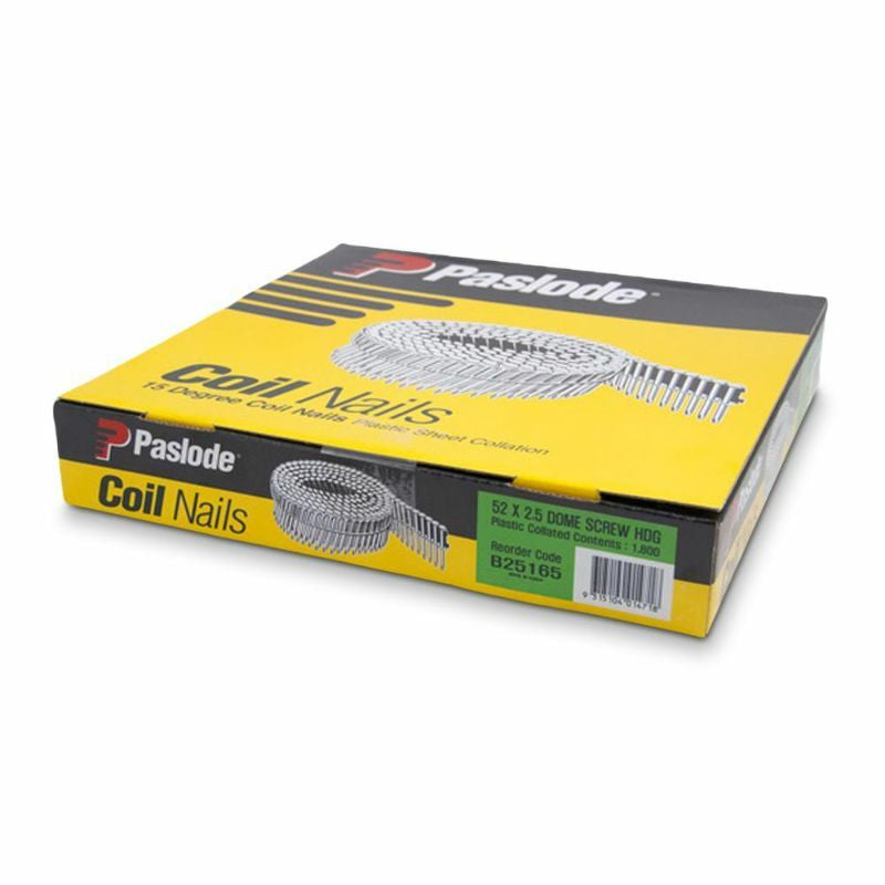 Paslode Screw Hot Dipped Galvanised Plastic Collated Coil Nails 1800 Pieces Pack - New Condition