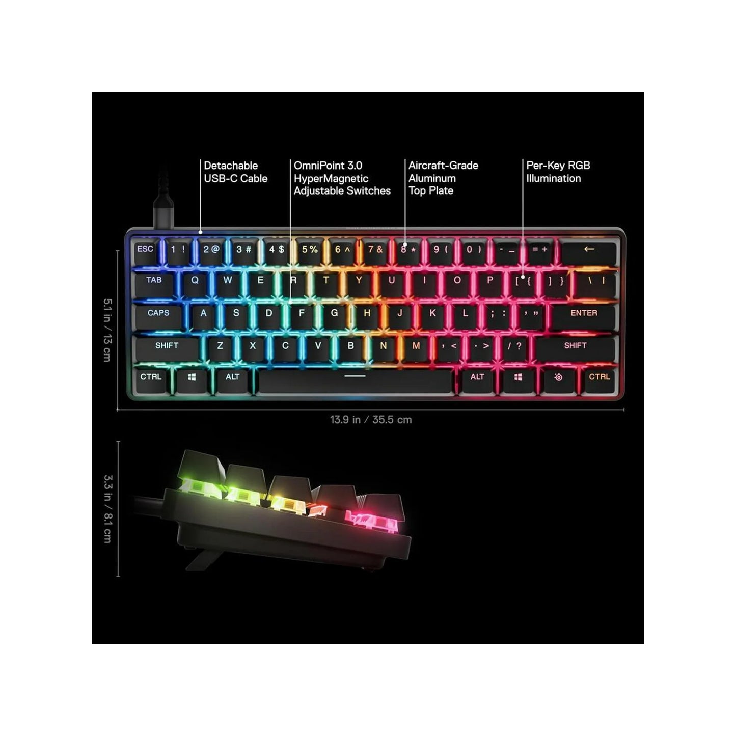 SteelSeries Apex Pro TKL Wireless Gaming Keyboard – OmniPoint 3.0 Switches (US Layout) - Good Condition