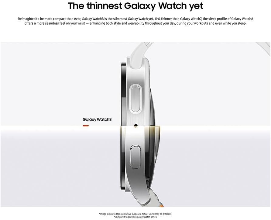 Samsung Galaxy Watch8 [AU Version], (Silver, LTE, 44 mm) with Sport Band, Smart Watch - Excellent Condition