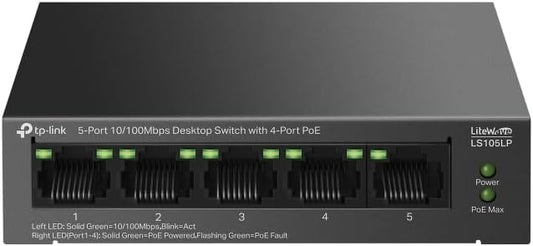 TP-Link LS105LP 5-Port 10/100Mbps Desktop PoE Switch - New Condition
