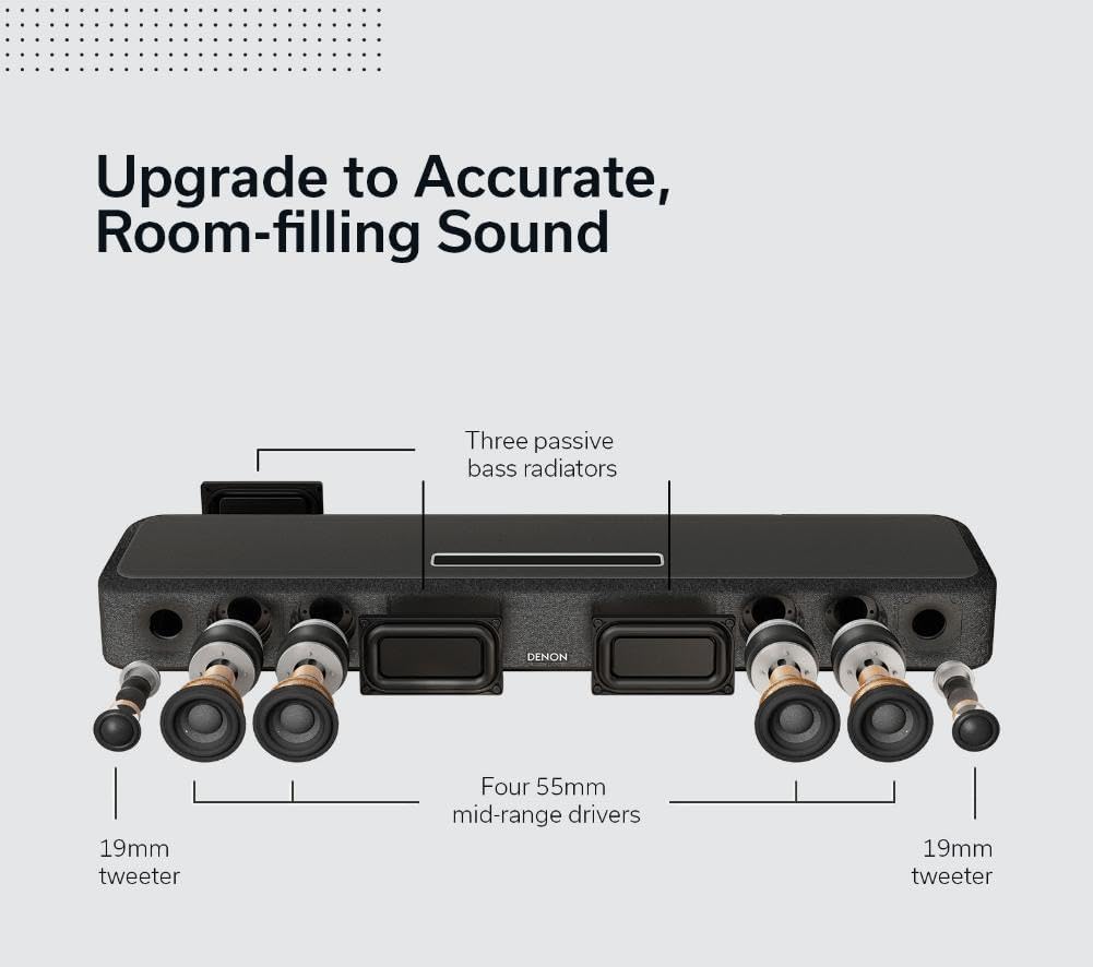 Denon Home 550 Wireless Smart Soundbar for TV with Dolby Atmos 3D Audio - New Condition