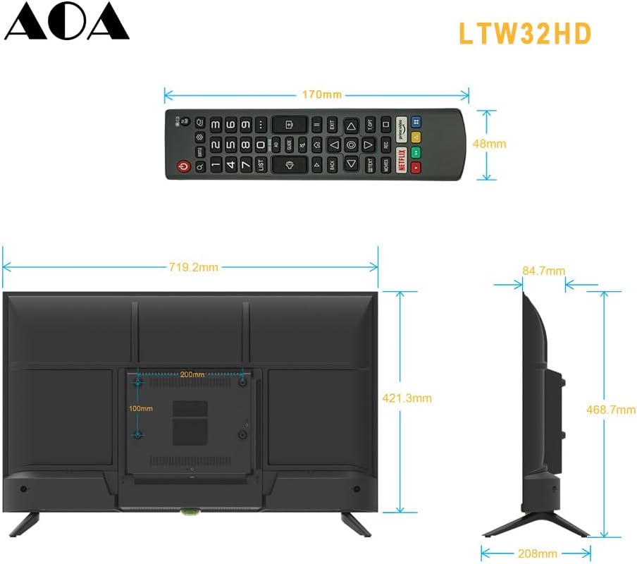 AOA 32inch LED WebOS Smart HD TV  BT WiFi 2.4G/5G - New Condition