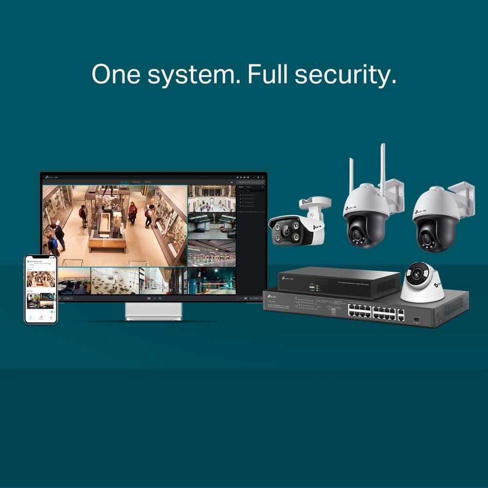 TP-Link VIGI 4MP Outdoor Wi-Fi Security Camera, Pan/Tilt, Full-Color AI Detection - Good Condition