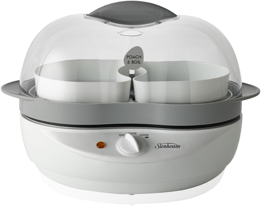Sunbeam EC1300 Poach And Boil Egg Cooker, White - Excellent Condition