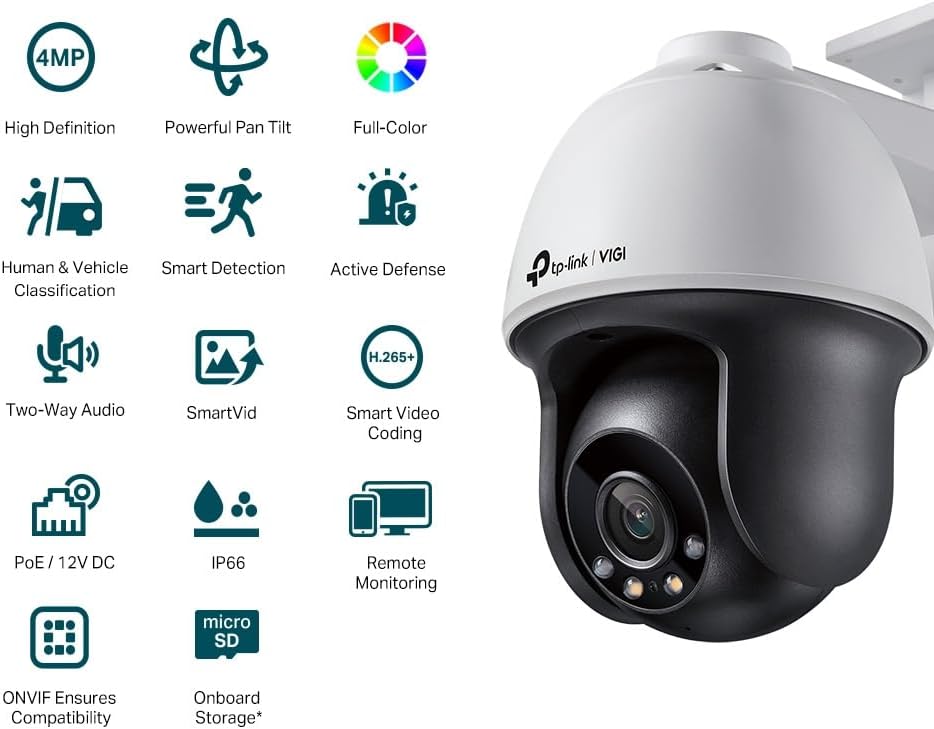 TP-Link VIGI C540 4MP Smart Outdoor Pan/Tilt Security Camera - New Condition