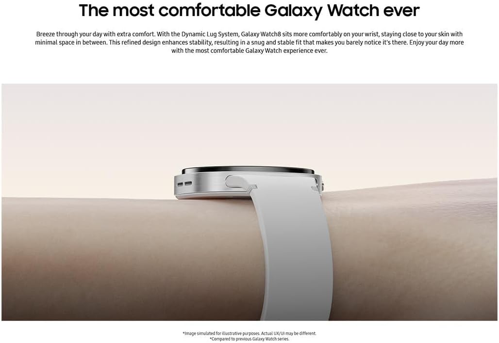 Samsung Galaxy Watch8 [AU Version], (Silver, LTE, 44 mm) with Sport Band, Smart Watch - Excellent Condition