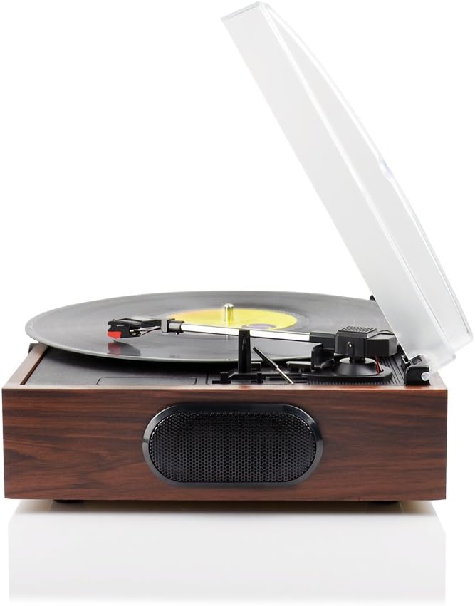 mbeat Wooden 2-in-1 USB Turntable Record Player and Cassette Digital Recorder Built-in Speakers - New Condition
