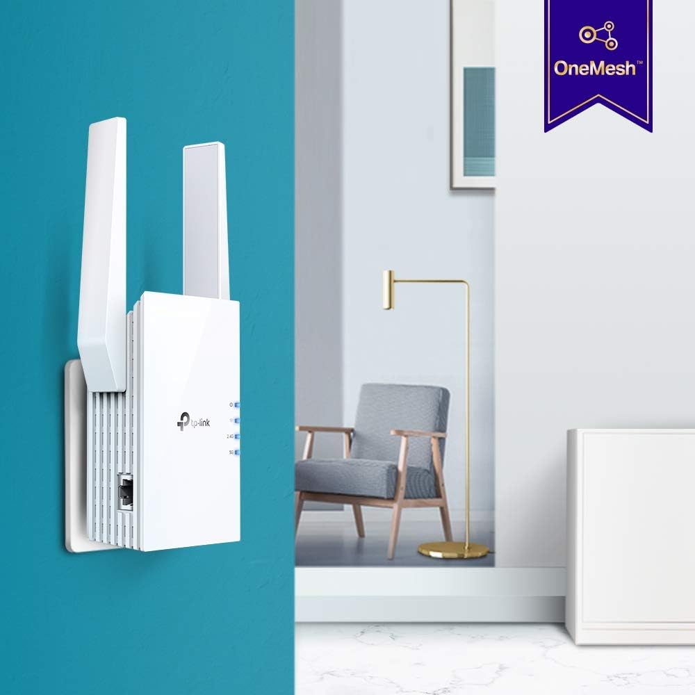 TP-Link AX1800 Mesh Wi-Fi 6 Range Extender – Dual Band, Gigabit Ethernet, AP Mode, Smart Roaming, OneMesh, Compatible with Any Router - New Condition