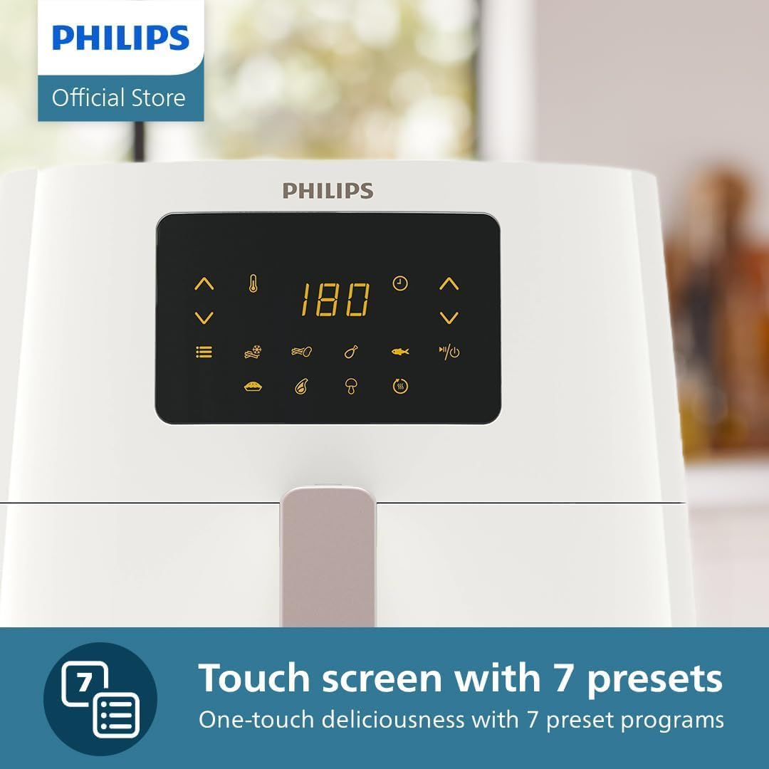 Philips Essential Air Fryer - 4.1 L Pan, Deep Fryer without Oil, Rapid Air Technology, HomeID Recipe App, Time & Temp Control - New Condition