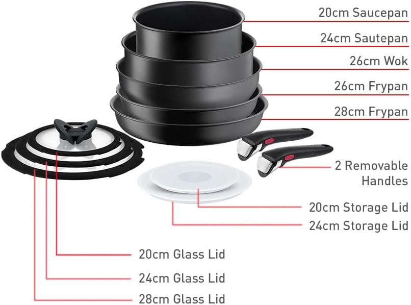 Tefal Ingenio Ultimate 12-Piece Non-Stick Induction Cookware Set Black - Excellent Condition