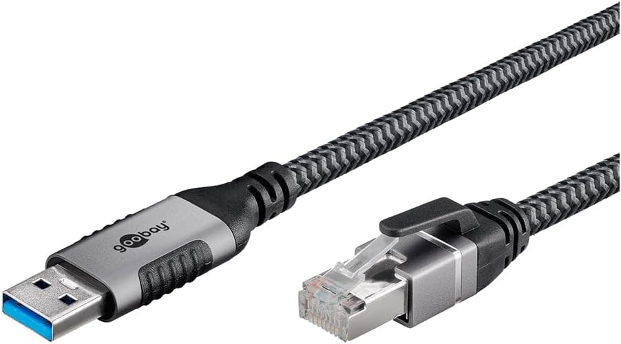 GooBay USB-A 3.0 to RJ45 Ethernet Cable 15 m - Black - New Condition