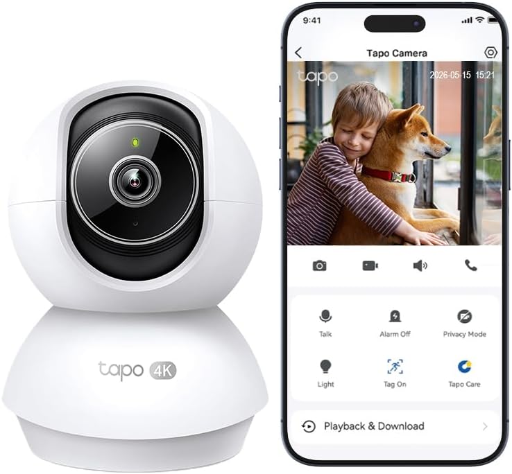 TP-Link Tapo C250 4K Pan & Tilt AI Home Security Camera - New Condition