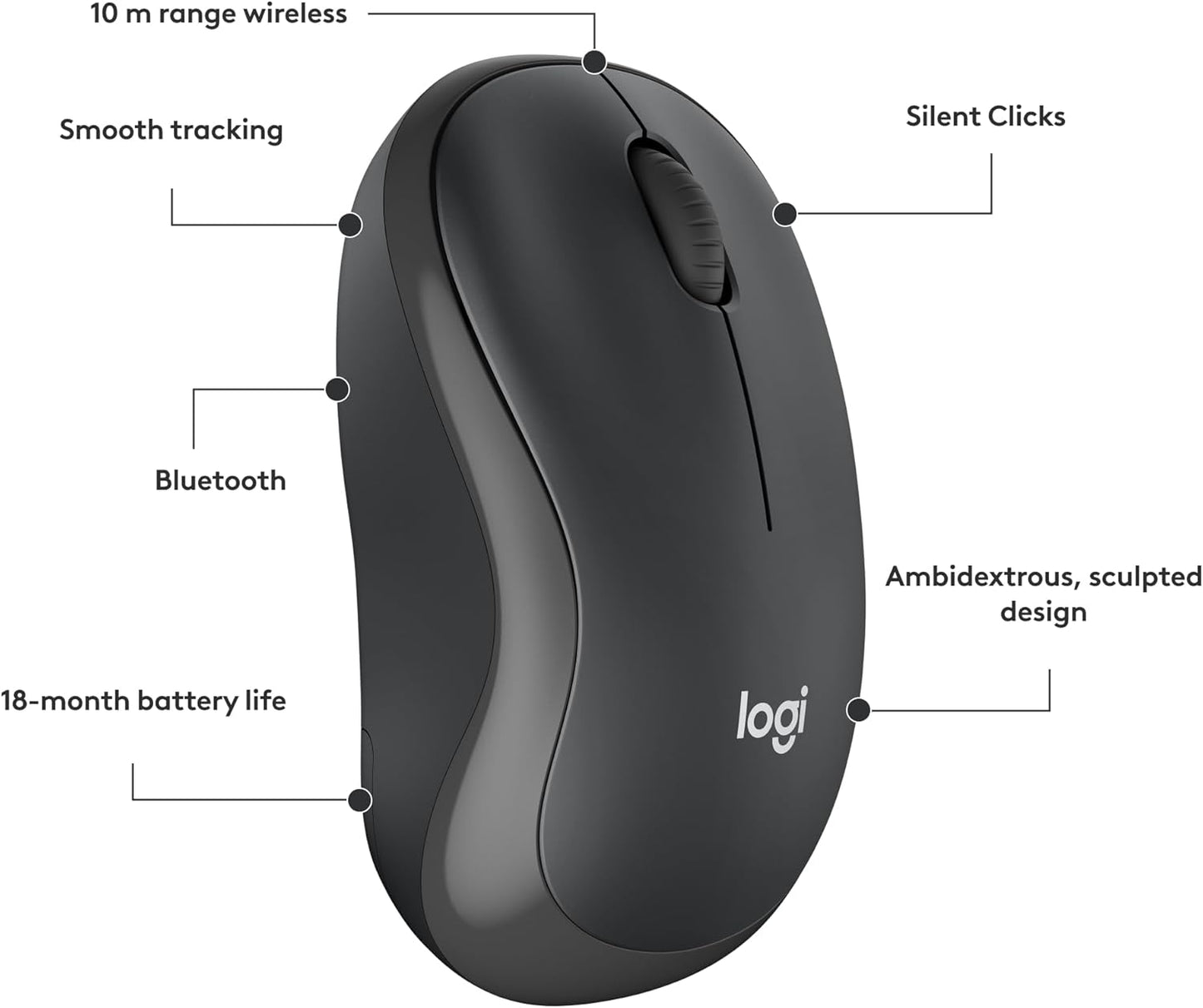 Logitech M240 Silent Bluetooth Mouse – Graphite - New Condition