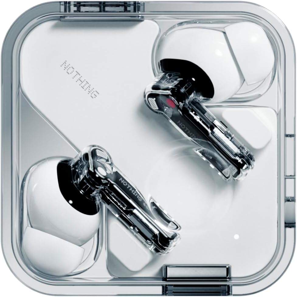 Nothing Ear Wireless Earbuds Bluetooth, 45dB Hybrid Smart ANC Earbuds, White - New Condition