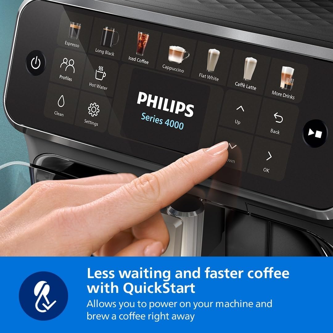 Philips 4400 Series Fully Automatic Espresso Machine – LatteGo, 12 Coffees, SilentBrew - Good Condition