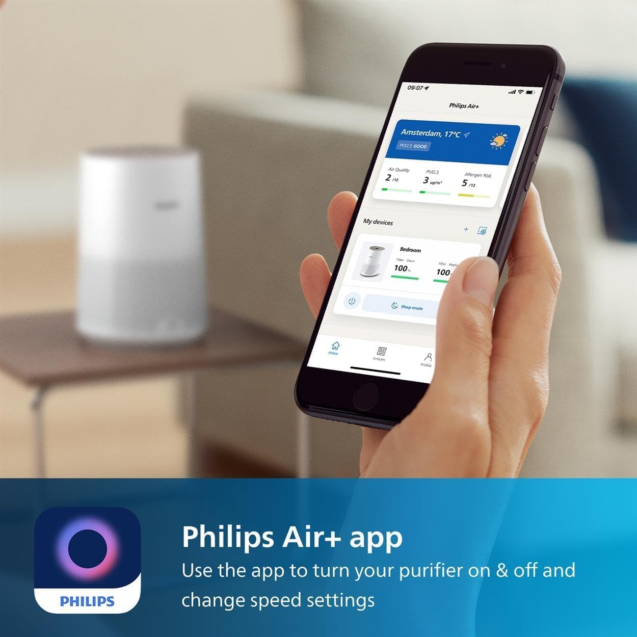 Philips Air Purifier 600 Series, Ultra Quiet and Energy-Efficient for Allergy Sufferers - New Condition