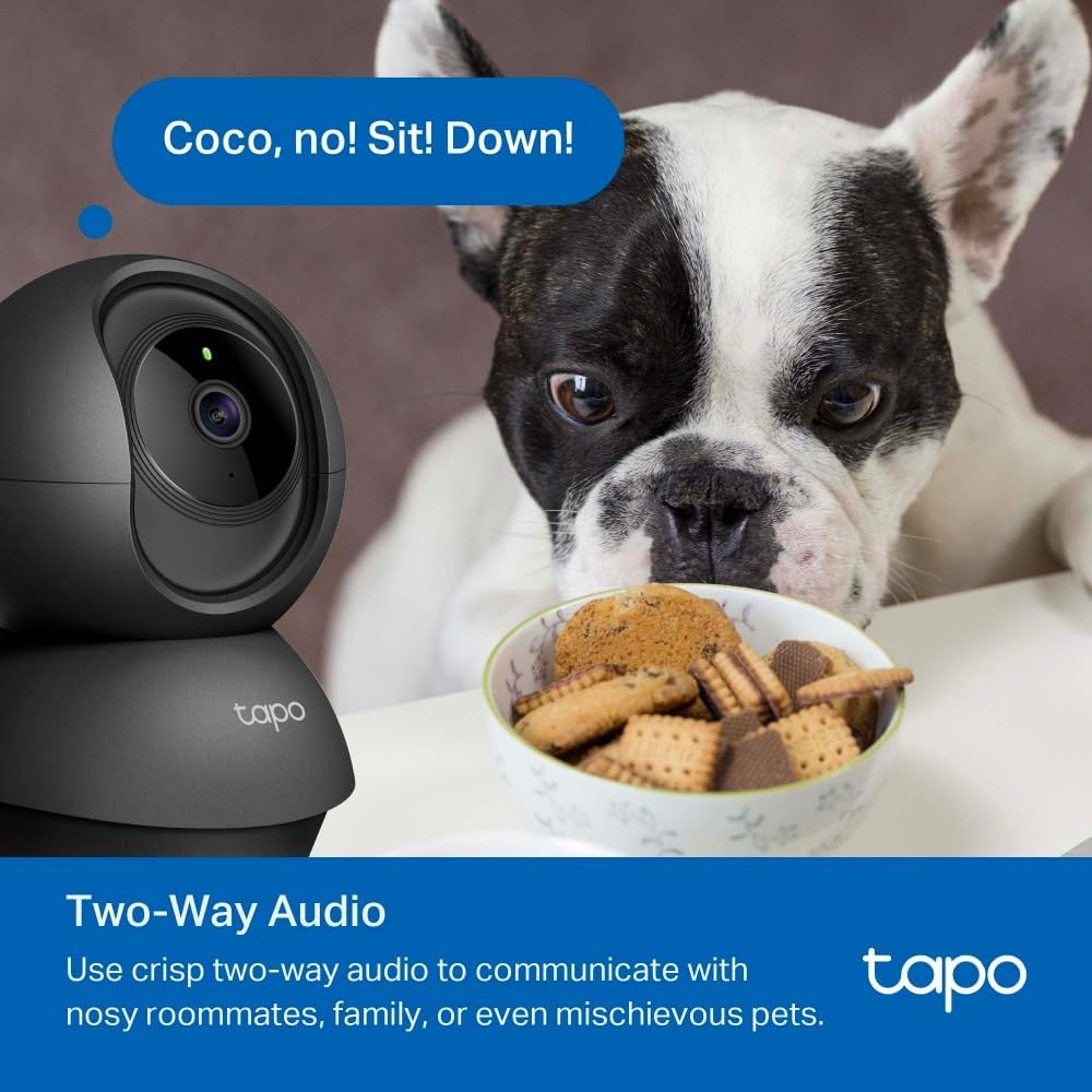 Tapo TP-Link C201 Smart Home Wi-Fi Camera – 1080p, 360° View, AI Tracking, Motion & Person Detection, Night Vision, SD Card, Voice Control, No Hub Required - New Condition