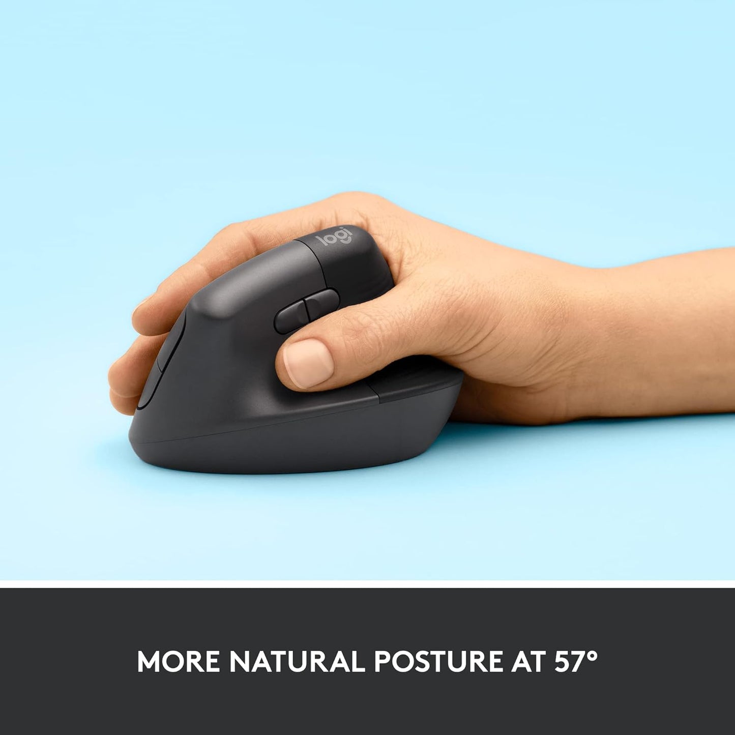 Logitech Lift Vertical Ergonomic Wireless Mouse – Graphite - New Condition