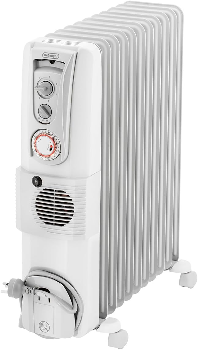 De'Longhi Portable Oil Column Heater 2400W with Timer & Fan - Good Condition
