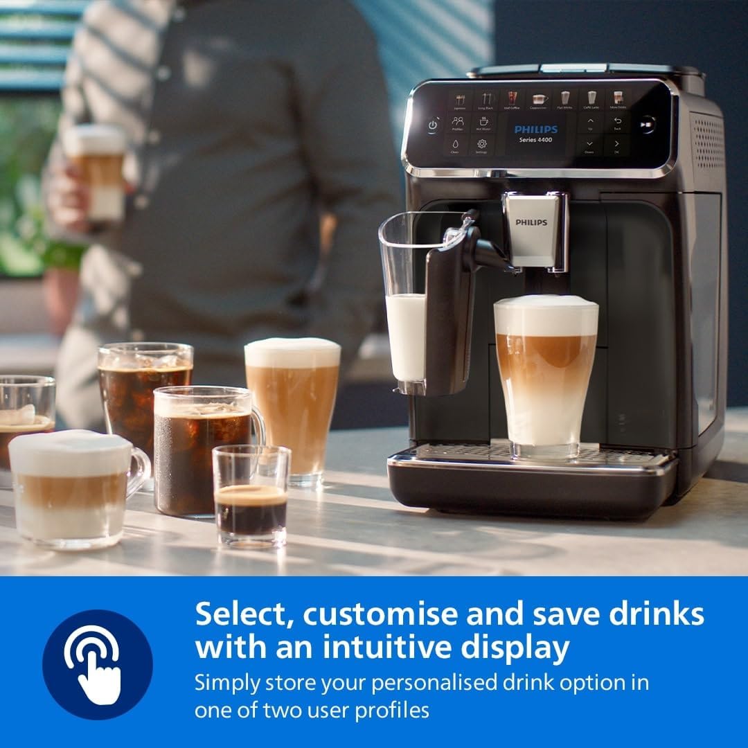 Philips 4400 Series Fully Automatic Espresso Machine – LatteGo, 12 Coffees, SilentBrew - Good Condition