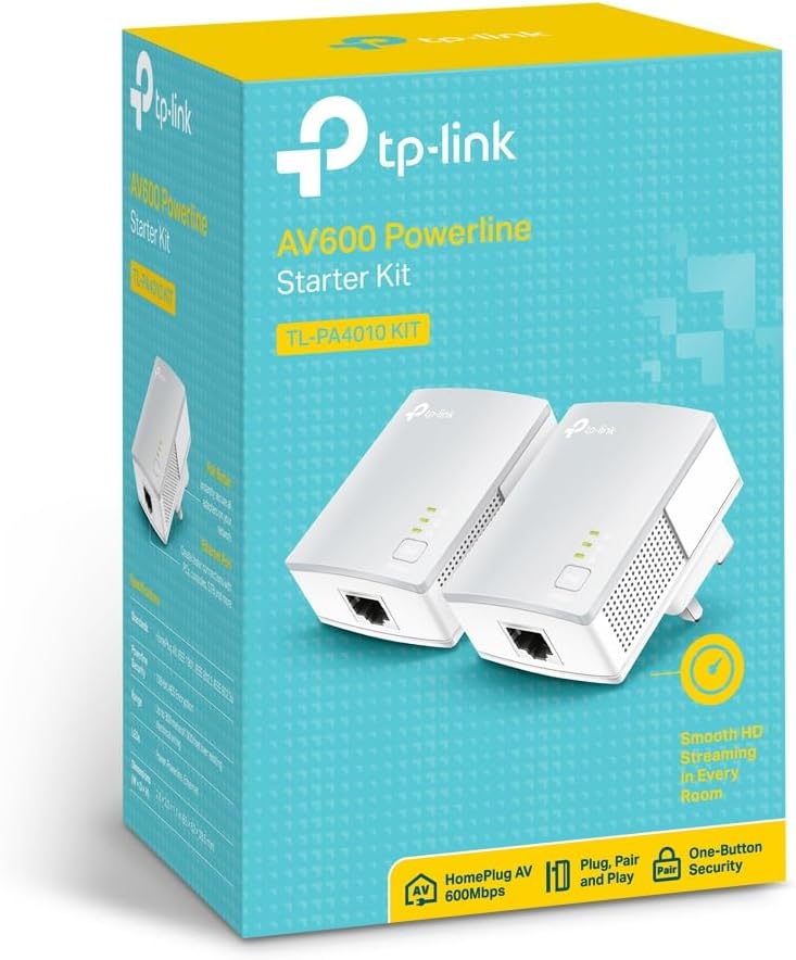 TP-Link TL-PA4010 KIT AV600 Powerline Adapter Starter Kit - New Condition