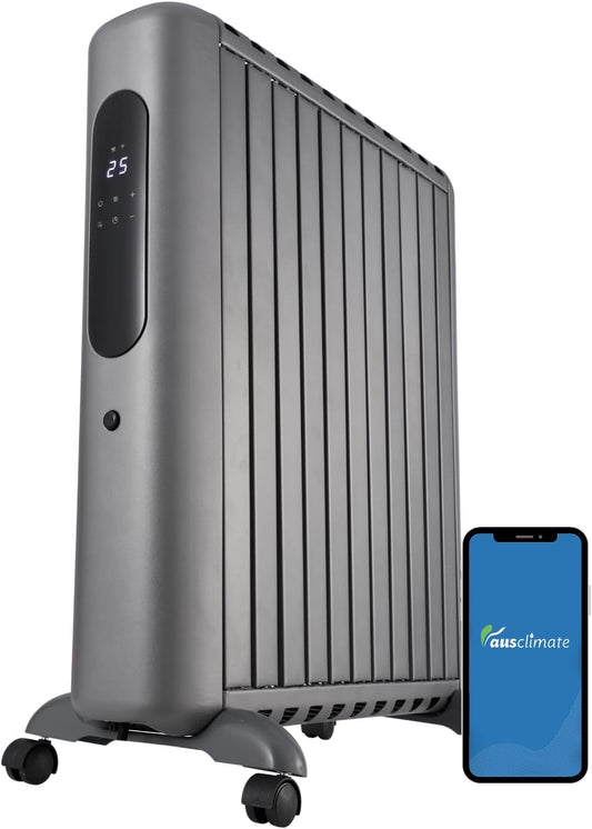 Ausclimate 1500W 7 Fin Smart Oil Column Heater with Wi-Fi & Timer - Good Condition