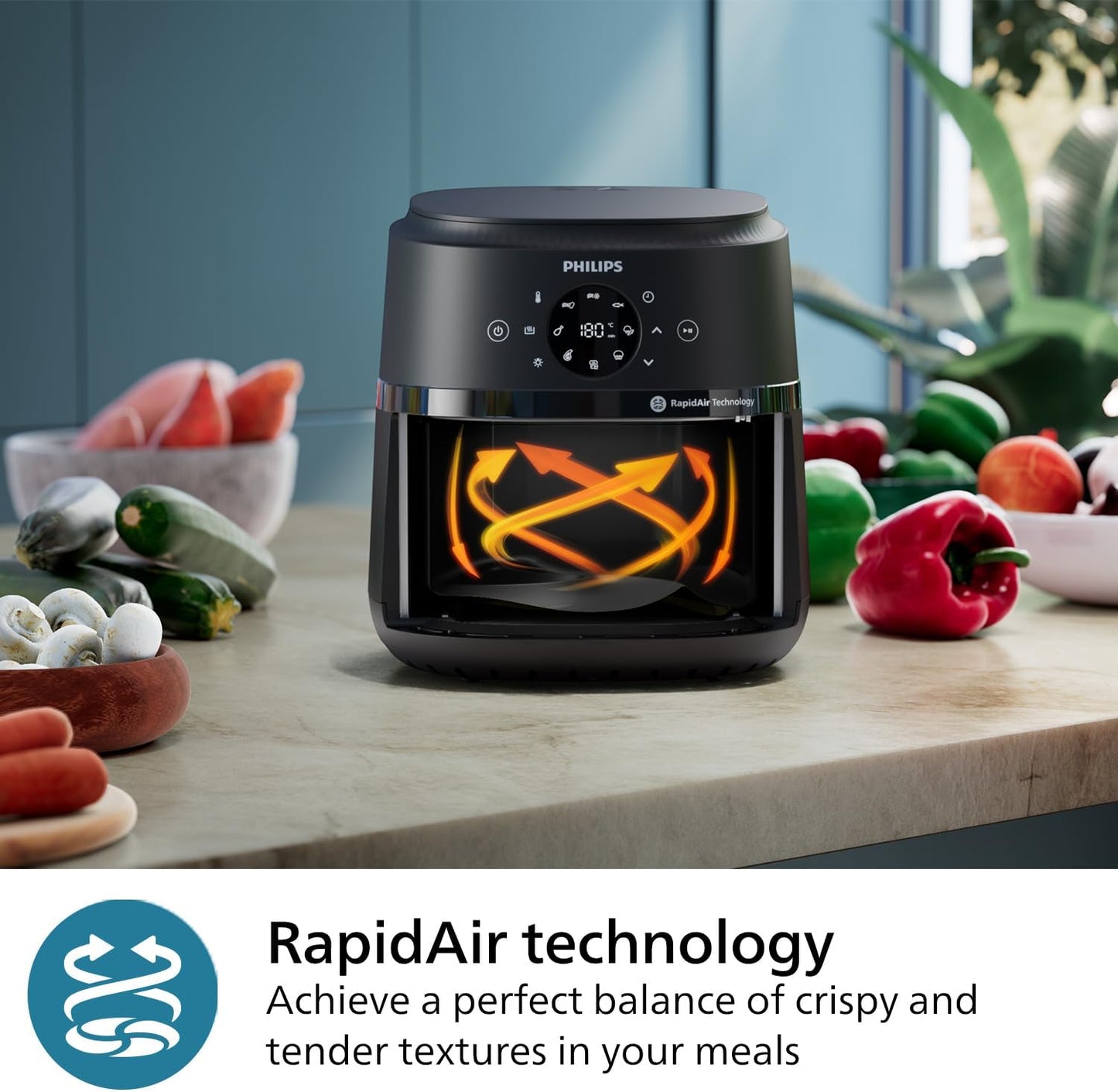 Philips Air Fryer 2000 Series 6.2L – Healthy Frying with RapidAir Technology - New Condition
