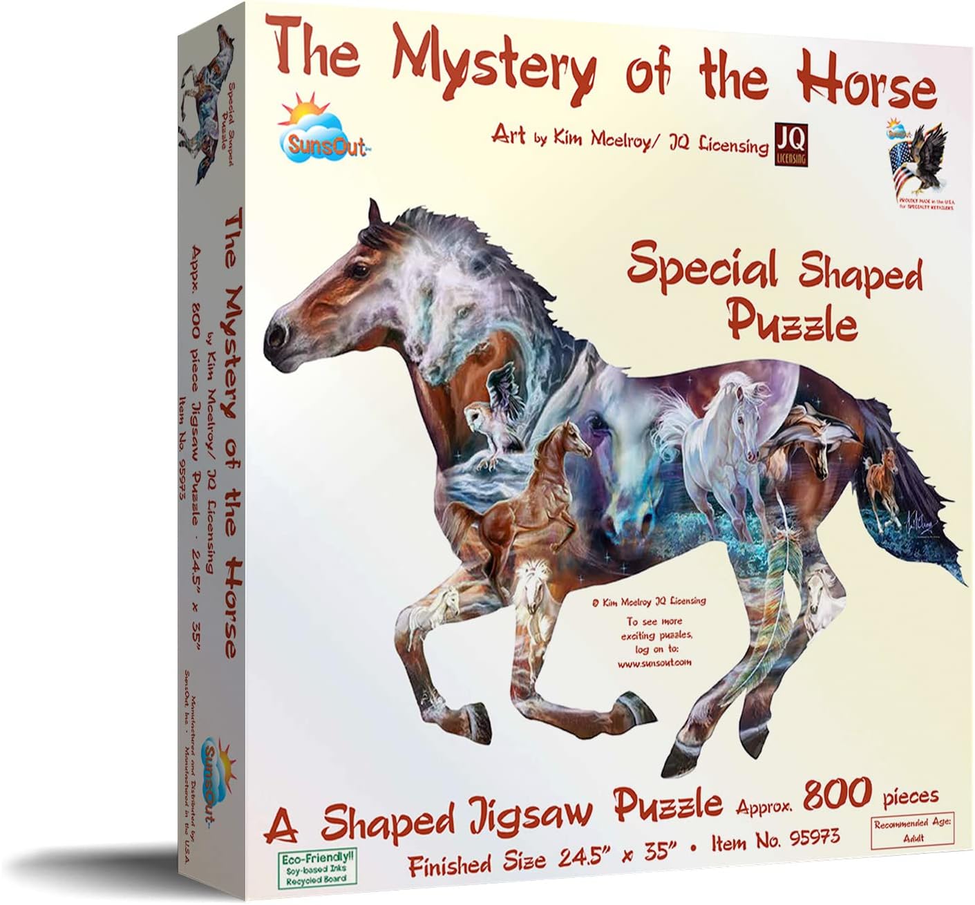 Sunsout 2019 The Mystery of The Horse 800 Piece Horses Shaped Puzzle - New Condition