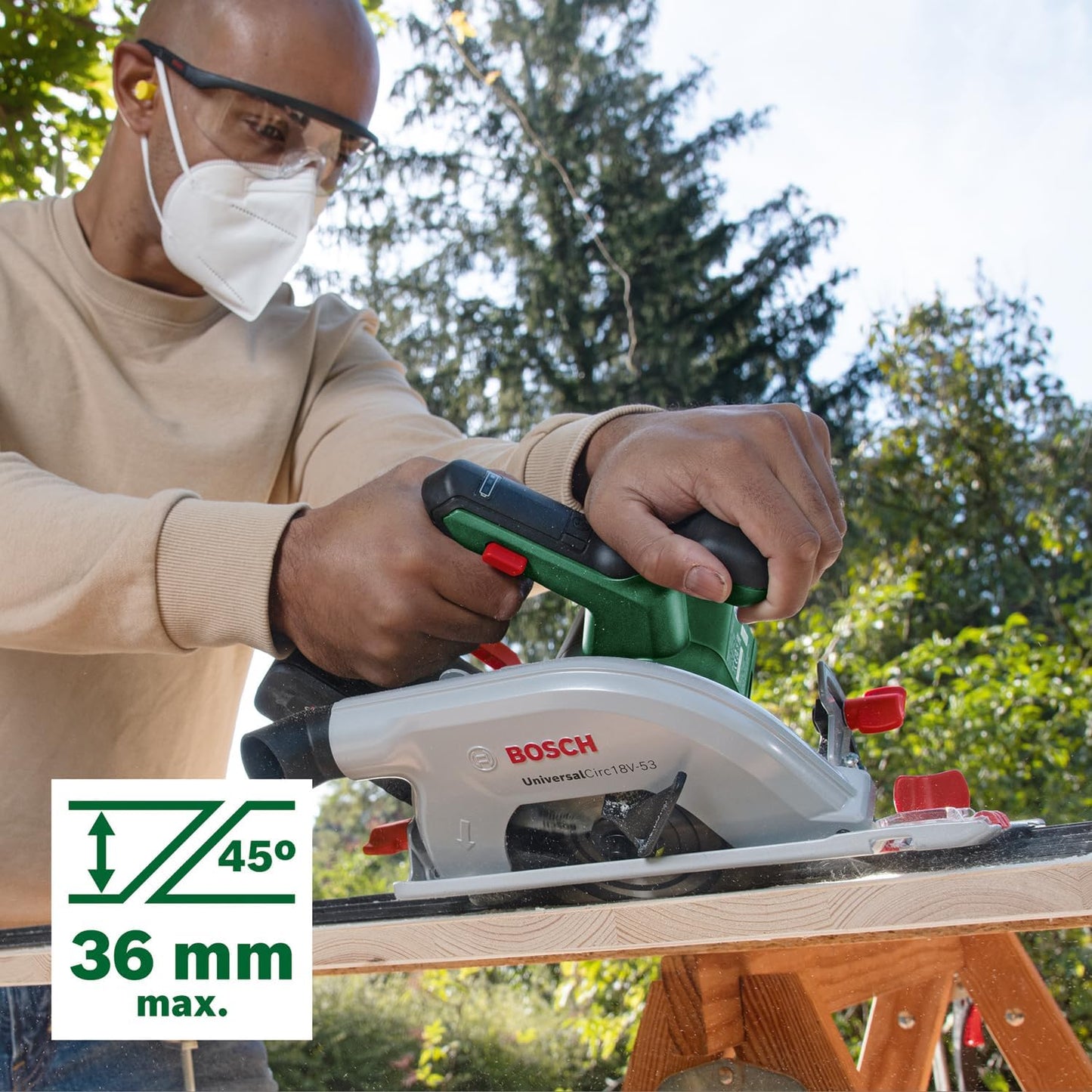 Bosch UniversalCirc 18V-53 Cordless Circular Saw 160mm 53mm Depth - Excellent Condition