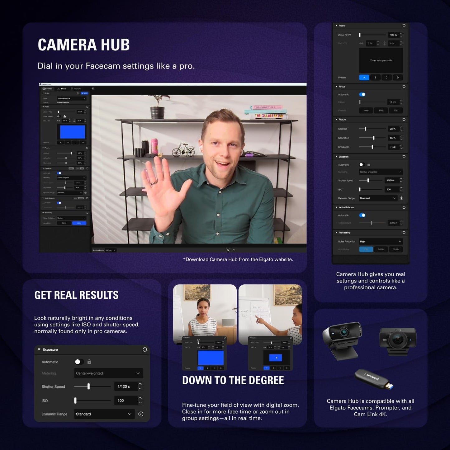 Elgato Facecam 4K - 4K60 Studio Webcam, DSLR-Like Control - New Condition