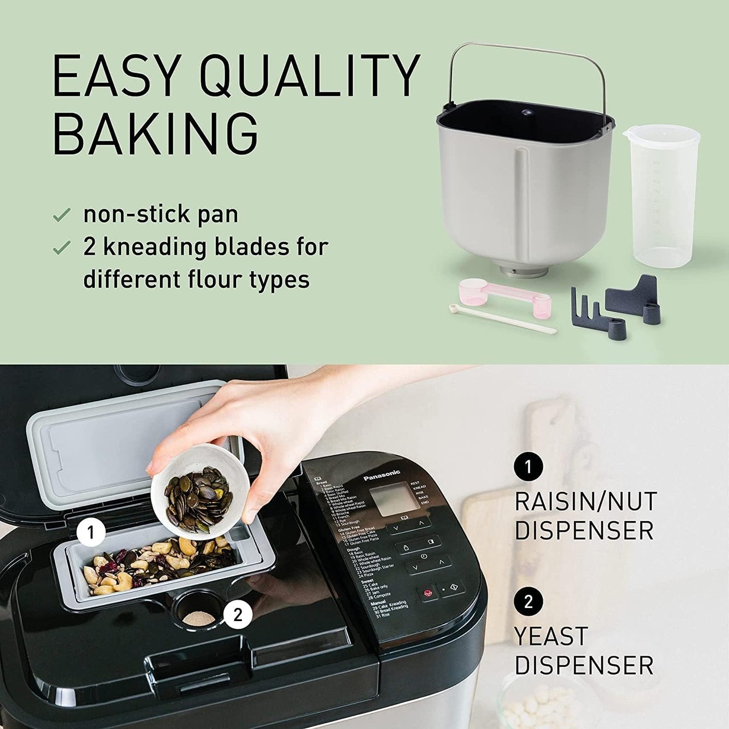 Panasonic Premium Automatic Bread Maker – Stainless Steel, 31 Programs, Yeast & Nut Dispenser - Good Condition