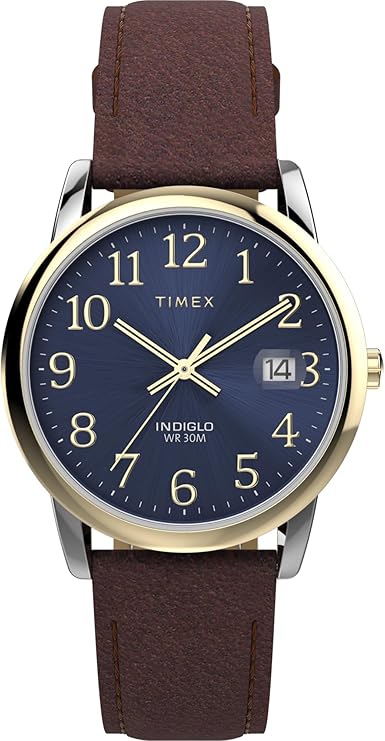 TIMEX Easy Reader Leather Strap Watch – Brown (35mm) - New Condition