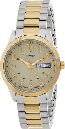 Timex Men's South Street Sport 36mm Watch Box Set, Two-Tone/Champagne, Analog Watch - New Condition