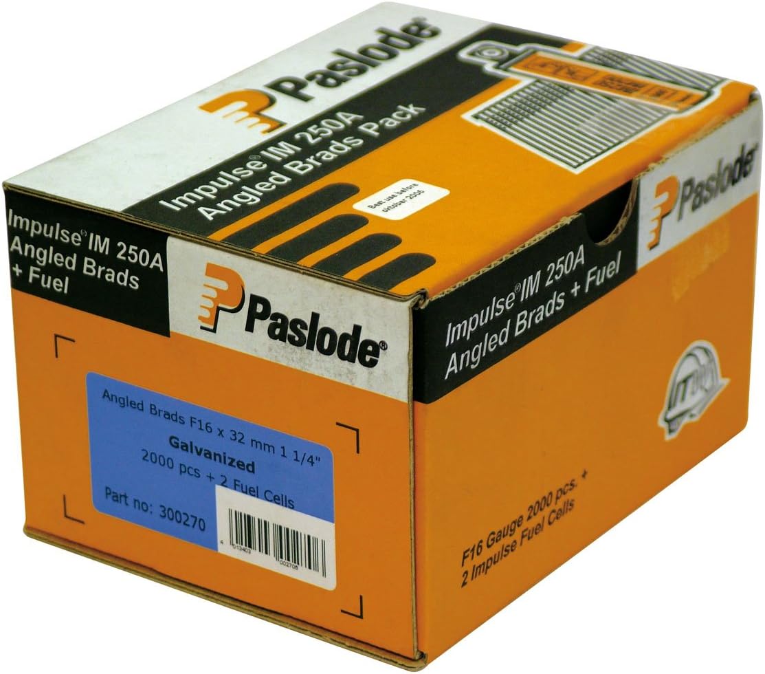 Paslode 38mm ND Series 14 Gauge Galvanised Brads 2000 Pieces Pack - New Condition