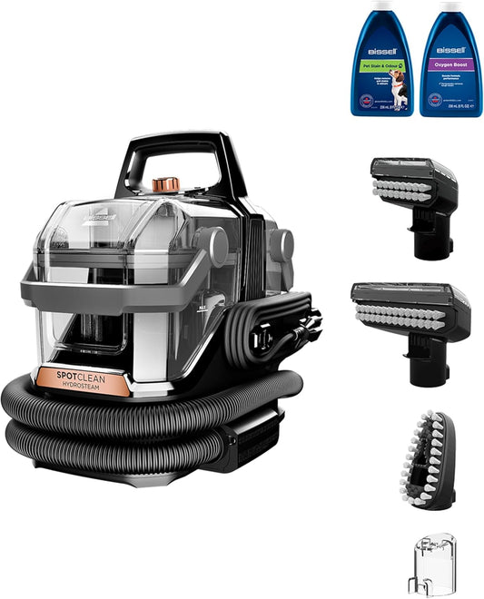 BISSELL SpotClean HydroSteam, Powerful 1100w Spot Cleaner for Carpets, Rugs, Upholstery, Pet Messes, Tiles, & Grout - New Condition