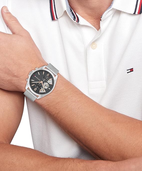 Tommy Hilfiger Tyson Stainless Steel Quartz Multifunction Watch – Dark Grey (44mm) - New Condition