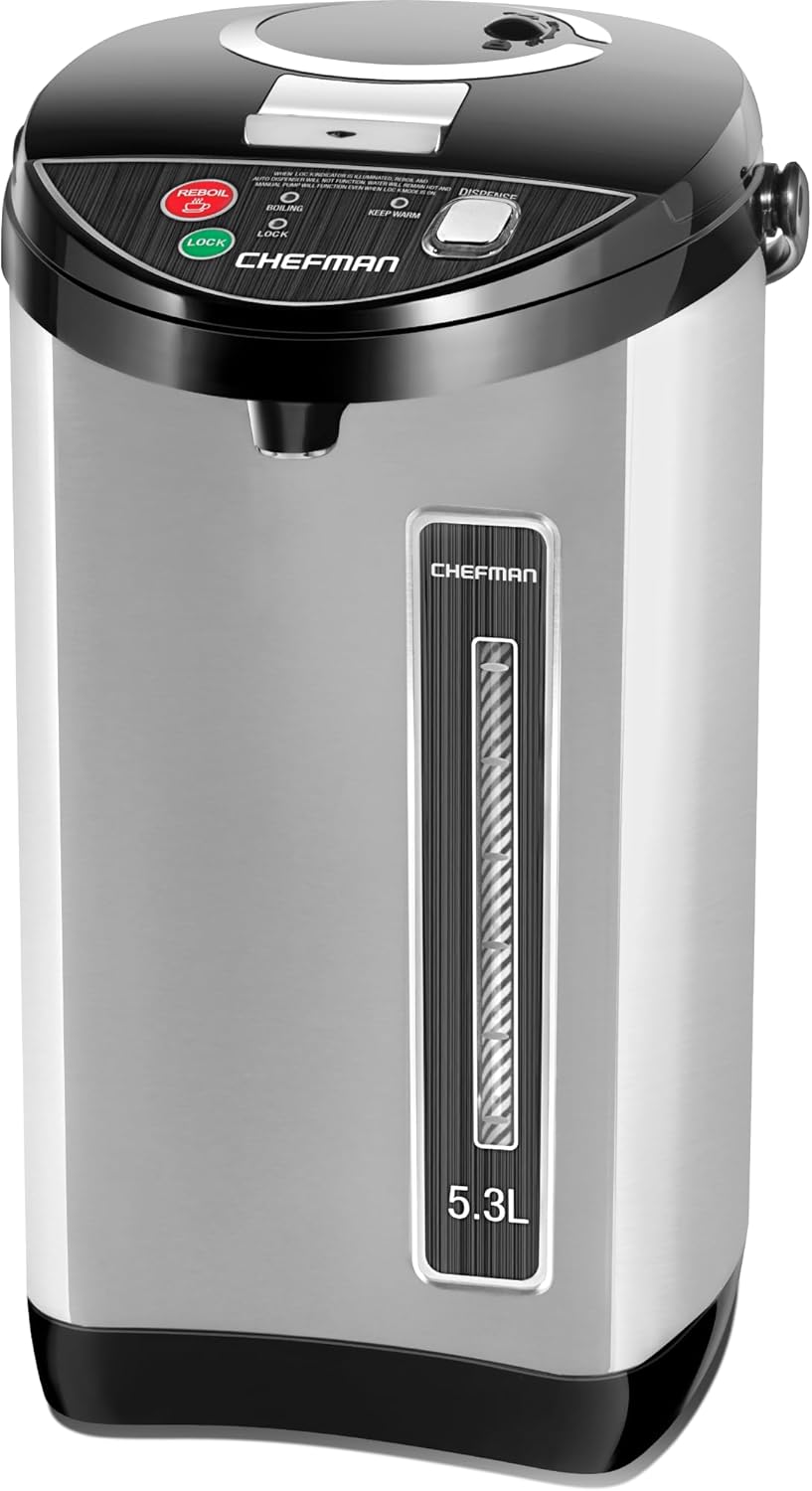 Chefman 5.3L Electric Hot Water Dispenser Urn Stainless Steel 1700W - New Condition