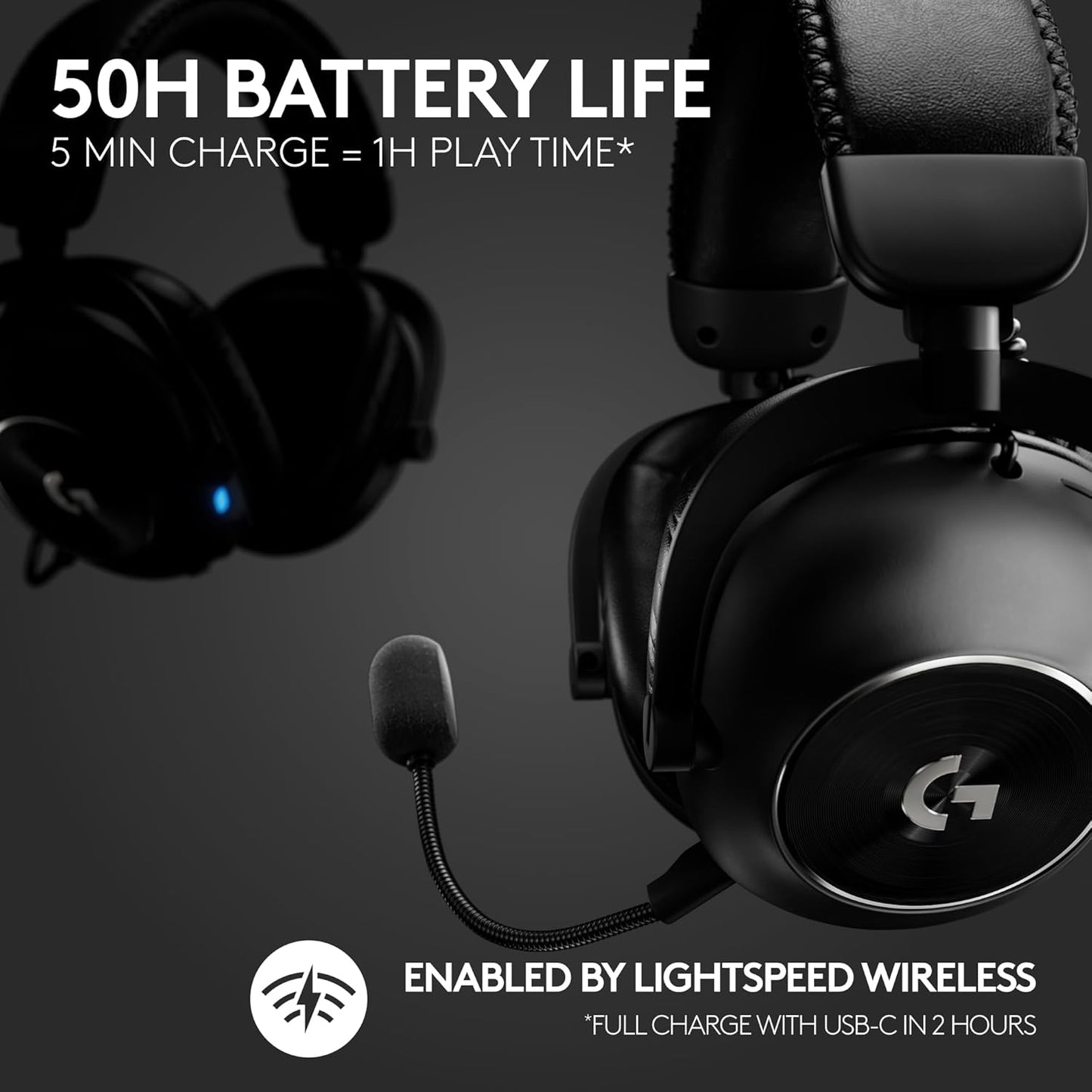 Logitech Pro X 2 Lightspeed Wireless Gaming Headset, Black - New Condition
