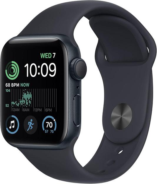 Apple Watch SE (2nd Gen) (GPS, 40mm) - Midnight Aluminum Case with Midnight Sport Band, S/M - New Condition