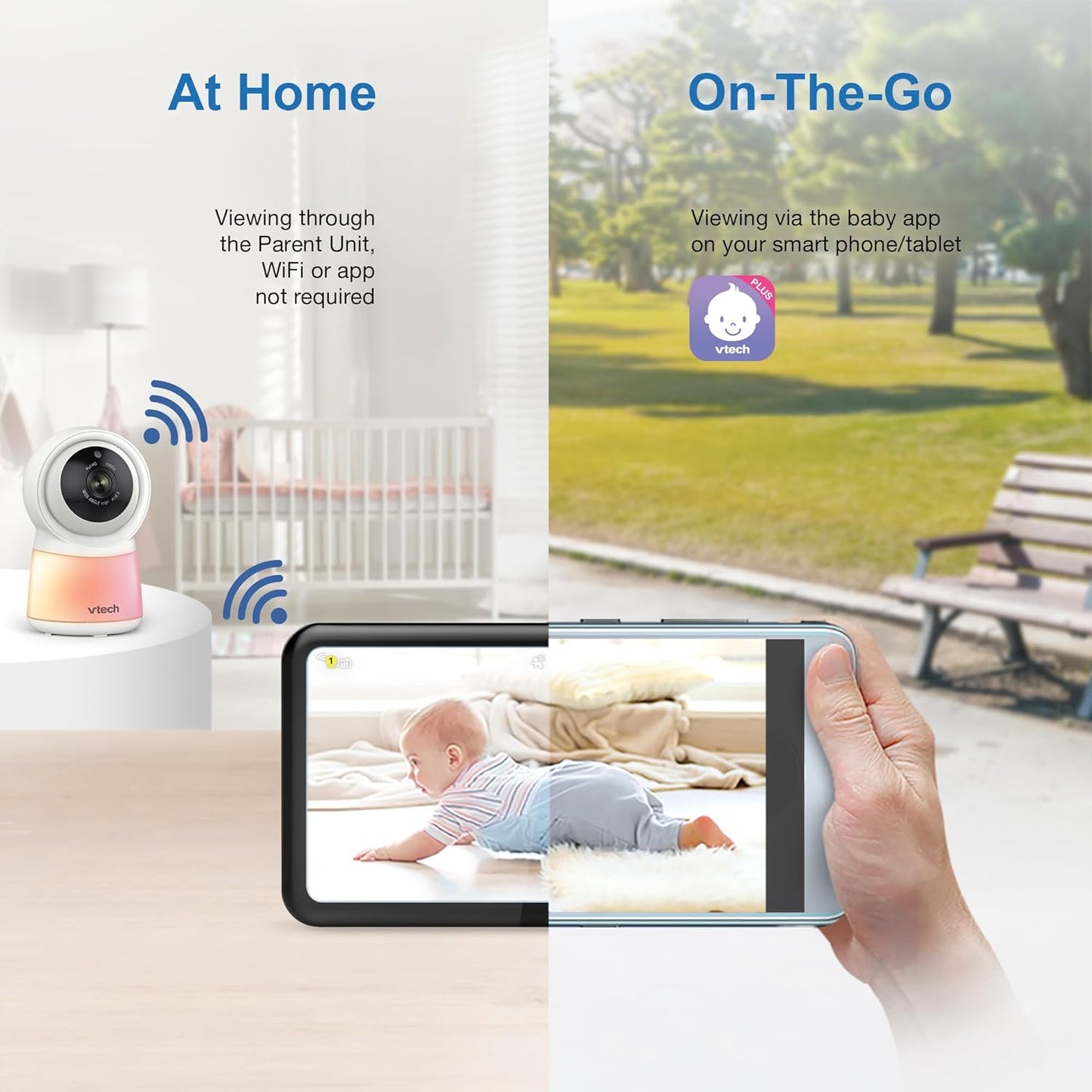 VTech RM5754HDV2 5” Smart HD Video Baby Monitor - New Condition